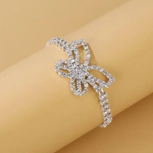3 for 26 - Crystal Silver Butterfly Anklet